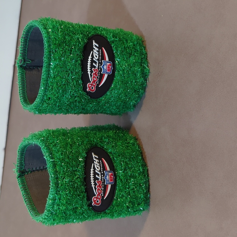 2 Coors light silver bullet NFL astro turf koozie drink holder pair coolie cups - Picture 1 of 6